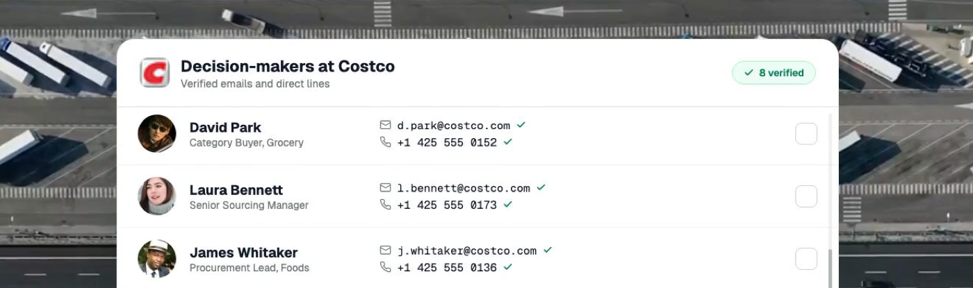 Fineris verified contacts view for finance teams